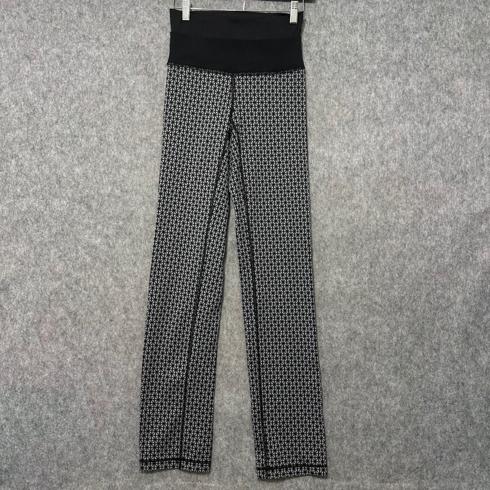 Lululemon Straight Up Pants Tri Geo Sz 4 Silver Spoon Geometric‎ Yoga Pants